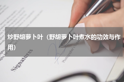 炒野胡萝卜叶（野胡萝卜叶煮水的功效与作用）